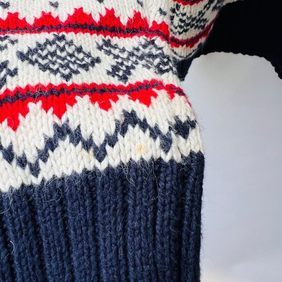 Polo Ralph Lauren Fair Isle Moose Tree Knit Sweater, White/red/blue, Size L P11 - Picture 7 of 9